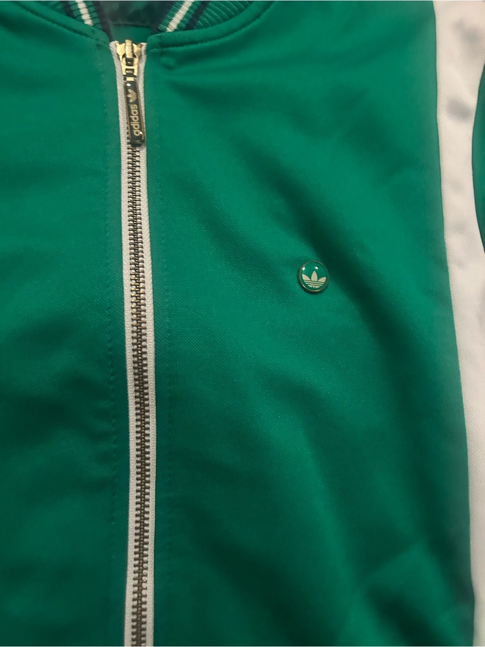 Vintage Adidas Stan Smith Green Track Jacket with Cream Panels Men’s Size S - Picture 5 of 10